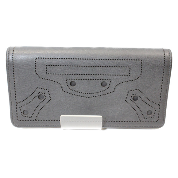 Balenciaga Leather Wallet Black Auato Loop Long - Picture 1 of 9